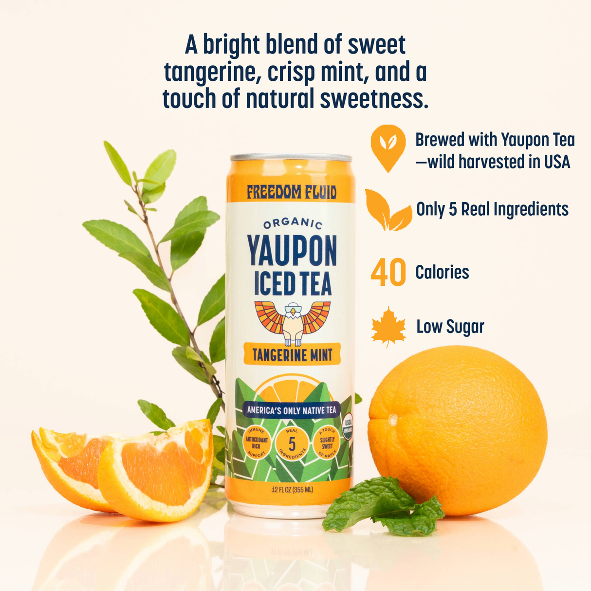 Tangerine Mint, Organic Yaupon Iced Tea