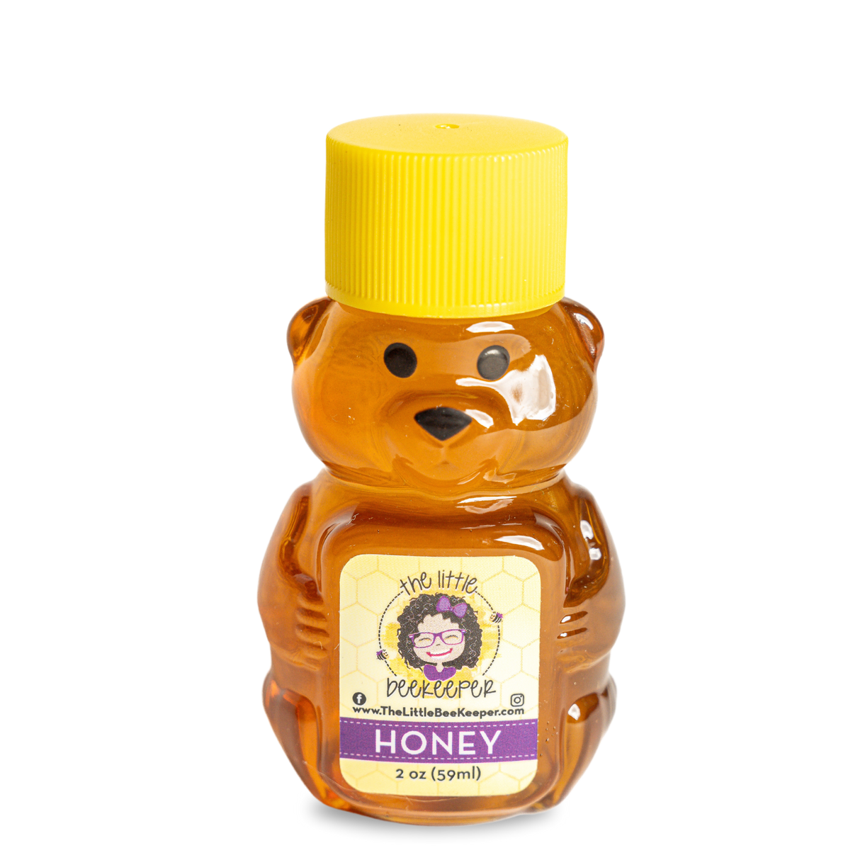 2oz Honey Bear – Local, Pure, and Raw Wildflower Honey