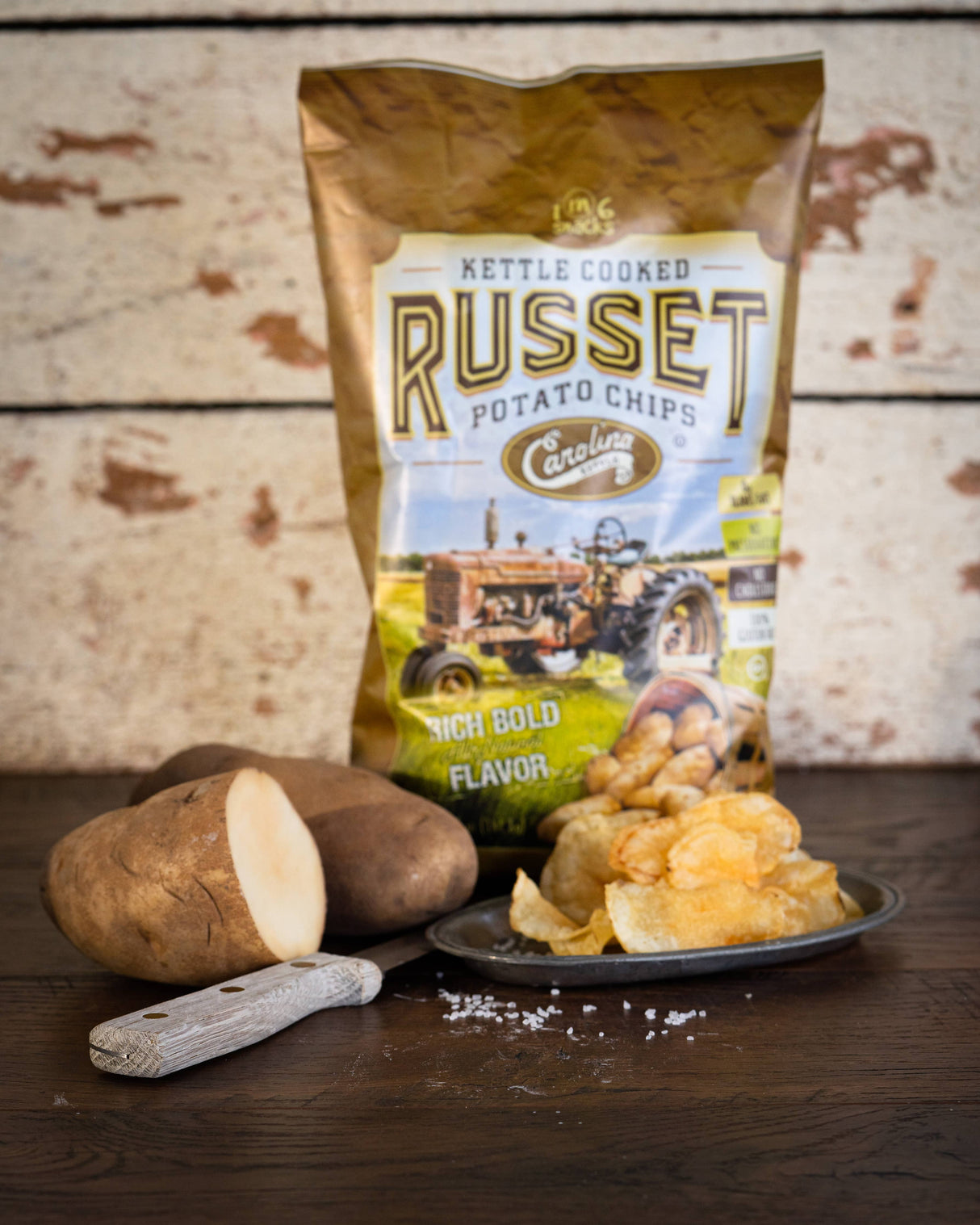 Russet Potato Carolina Kettle Chips 5 oz Case(14 Bags)