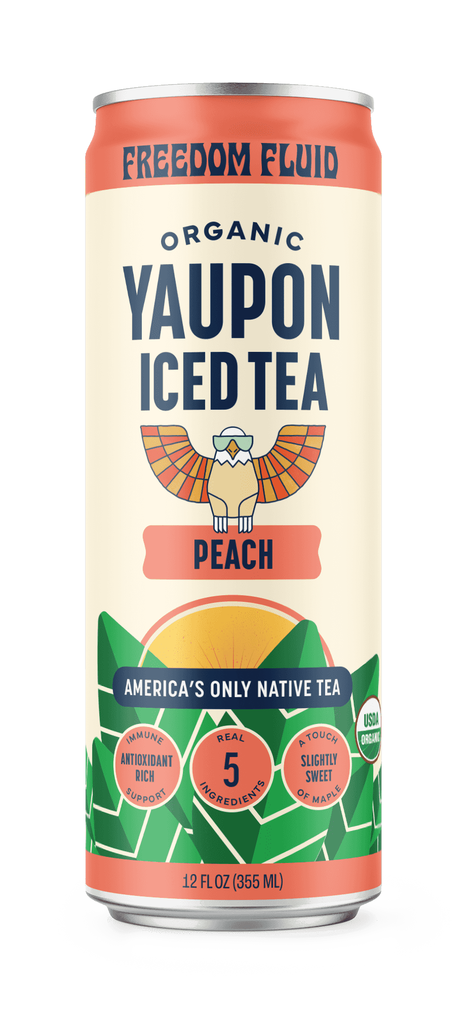 Peach, Organic Yaupon Iced Tea