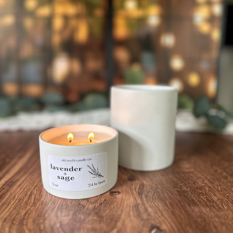 Lavender + Sage - 5 oz. Ceramic Soy Blend Candle