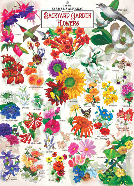 Farmer's Almanac - Backyard Garden Flowers 1000 Piece Puzzle