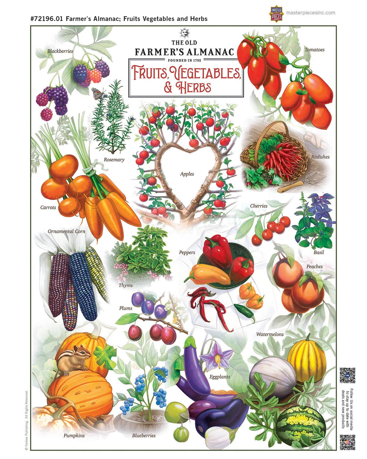 Farmer's Almanac - Fruits, Veggies & Herbs 1000 Piece Puzzle