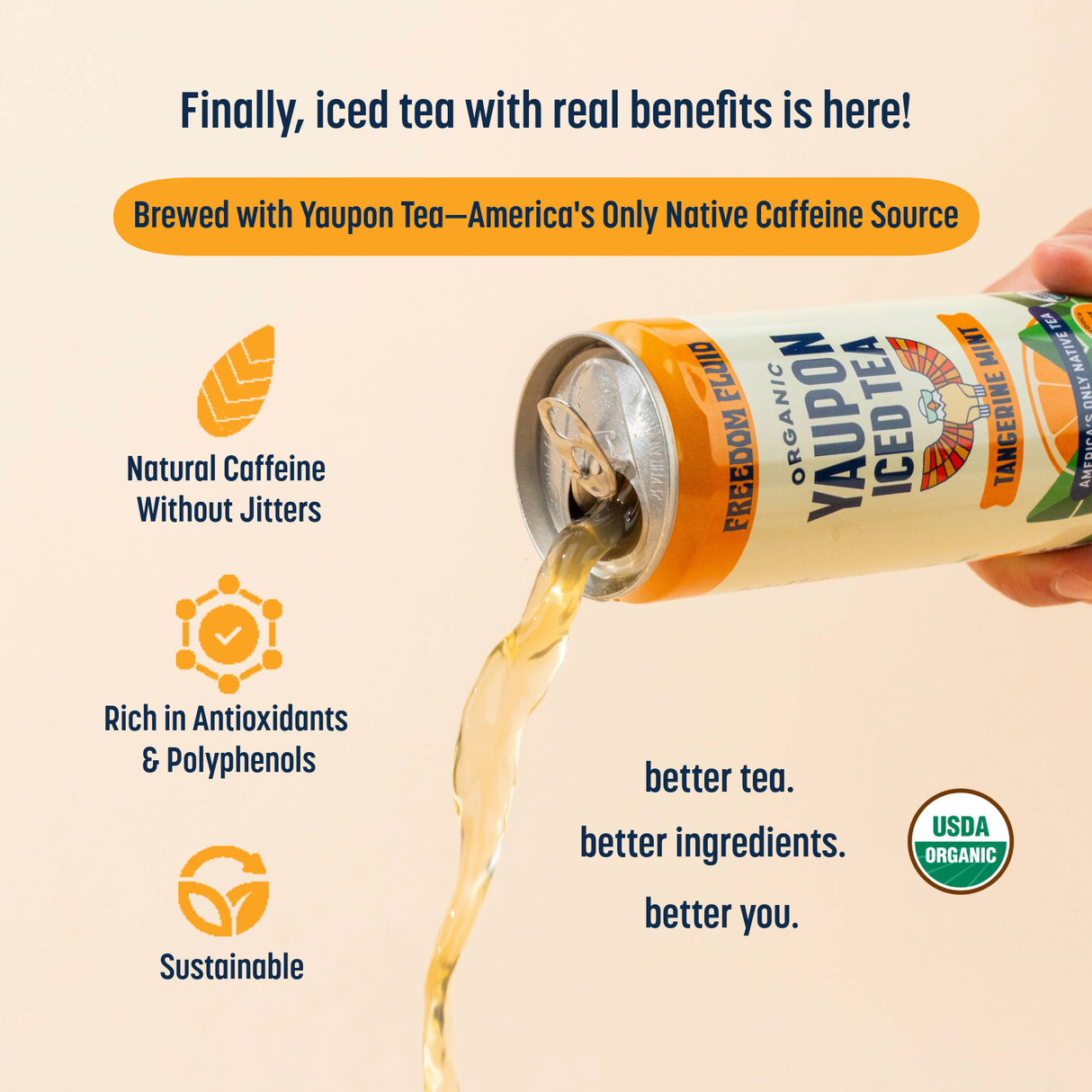 Tangerine Mint, Organic Yaupon Iced Tea