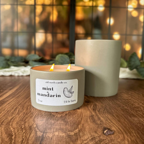 Mint + Mandarin - 5 oz. Ceramic Soy Blend Candle