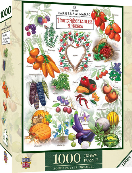 Farmer's Almanac - Fruits, Veggies & Herbs 1000 Piece Puzzle