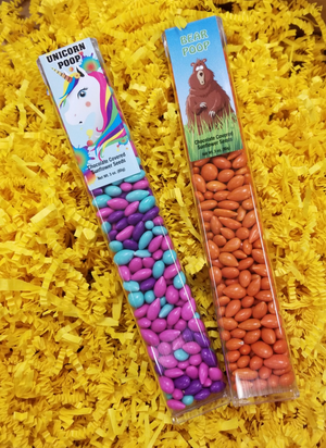 Bear Poop, Orange colored Sunny Seeds in 3 oz tubes
