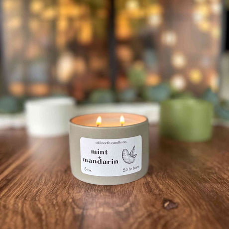 Mint + Mandarin - 5 oz. Ceramic Soy Blend Candle