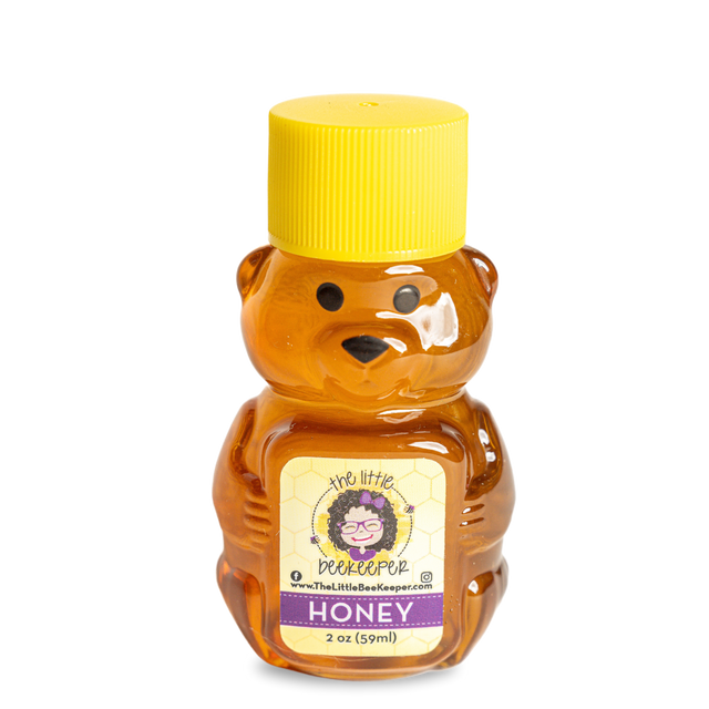 2oz Honey Bear – Local, Pure, and Raw Wildflower Honey
