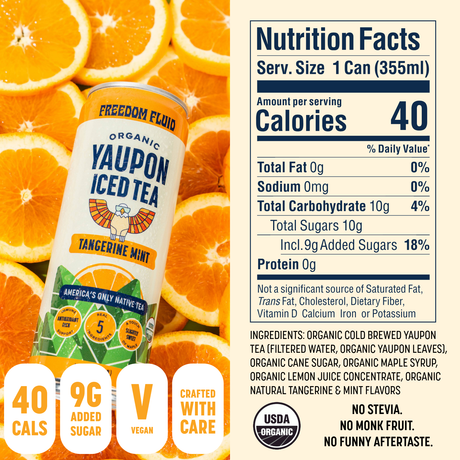 Tangerine Mint, Organic Yaupon Iced Tea