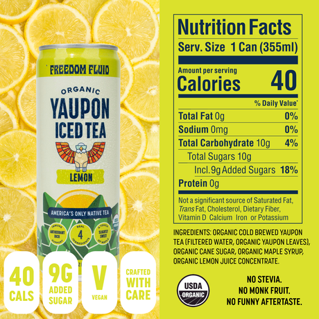 Lemon, Organic Yaupon Iced Tea