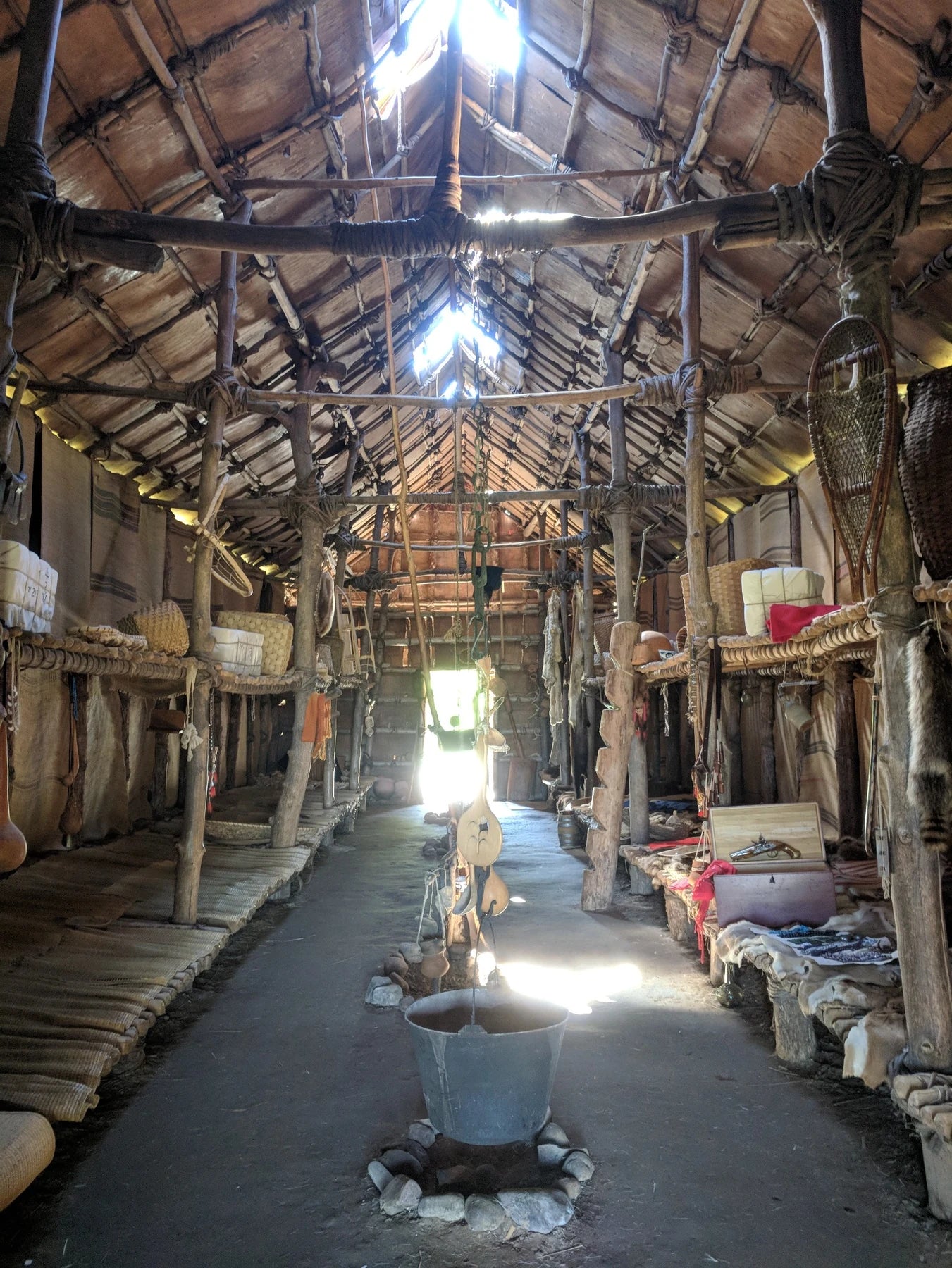 Recreated Seneca bark longhouse at Ganondagan