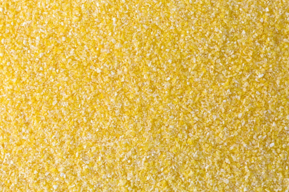 Close texture of coarse yellow cornmeal
