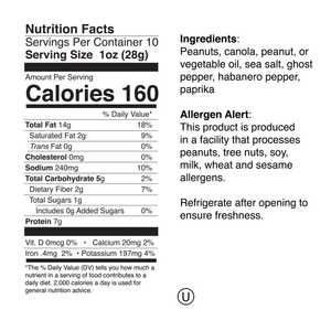 Bertie County Weeping Mary's Ghost Pepper Peanuts small jar nutrition and ingredients