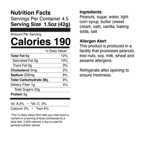 Bertie County Peanut Brittle small jar nutrition and ingredients