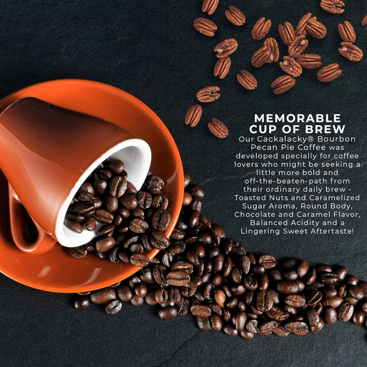 Cackalacky® Bourbon Pecan Pie Coffee Beans (12oz case of 6)