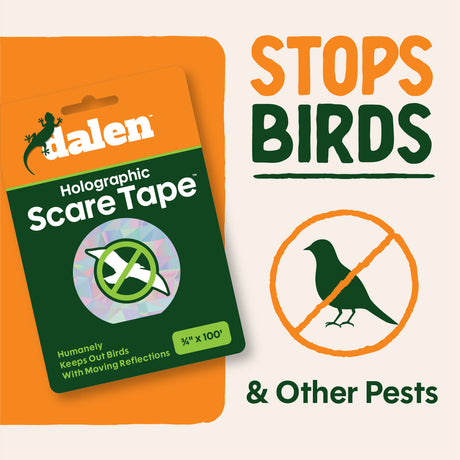 Dalen Holographic Scare Tape - 3/4 in x 100 ft - bird deterrent features