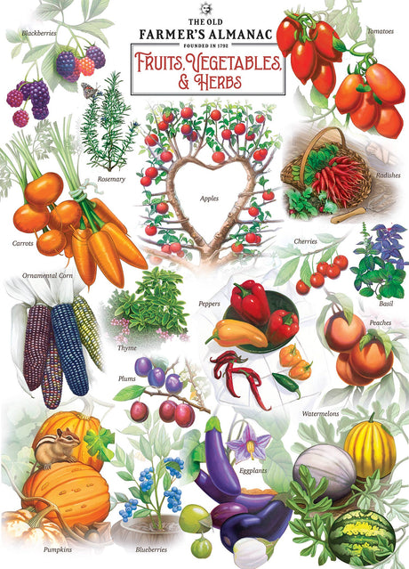 Farmer's Almanac - Fruits, Veggies & Herbs 1000 Piece Puzzle