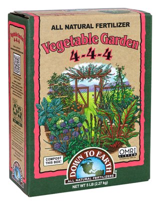 Down To Earth Vegetable Garden 4-4-4 Fertilizer - 5 lb package