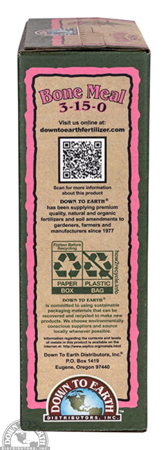 Down To Earth Bone Meal 3-15-0 Fertilizer - 5 lb — side panel