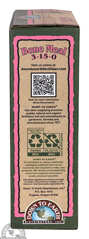 Down To Earth Bone Meal 3-15-0 Fertilizer - 5 lb — side panel