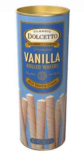 DOLCETTO VANILLA WAFER ROLLS (3 oz canister)