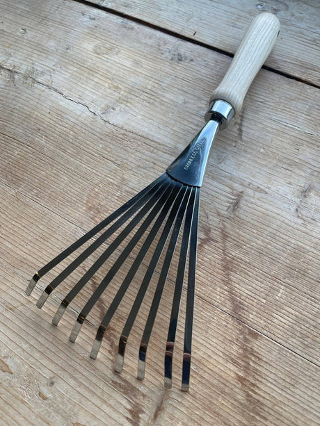 Garden Hand Rake - Stainless and Hardwood