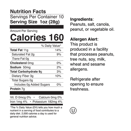 Bertie County Blister Fried Peanuts — small jar nutrition and ingredients