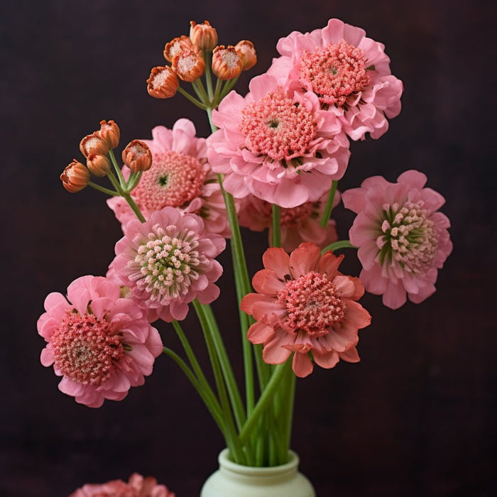 Scabiosa Seeds - Salmon Queen (Coming Jan/Feb 2024) - Alliance of Native Seedkeepers -